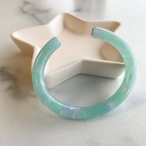 Lush Bangle Cuff in Sky, Peach and Lily Pad: Small/Med / Sky