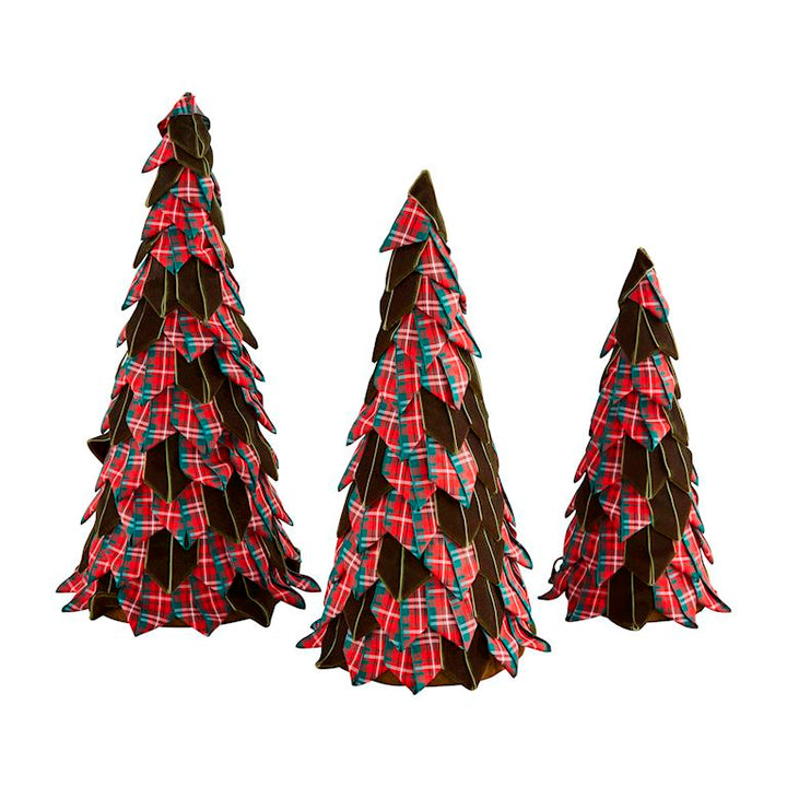 Holiday Tartan Ribbon Trees