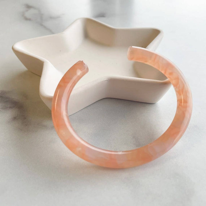 Lush Bangle Cuff in Sky, Peach and Lily Pad: Small/Med / Sky