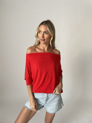 Short Sleeve Anywhere Top - Red