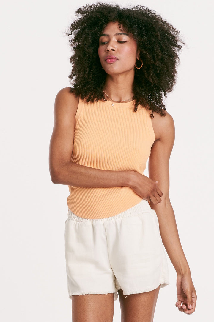 Cora Rib Tank - Peach