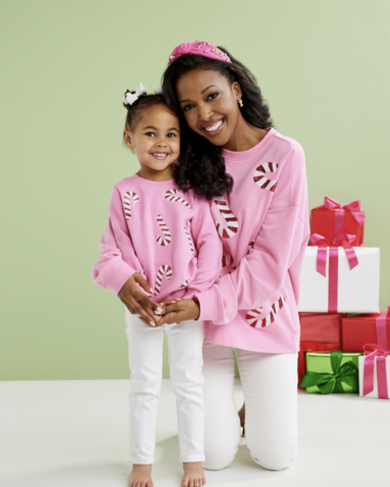 Candy Cane Sweatshirt - Little Girls