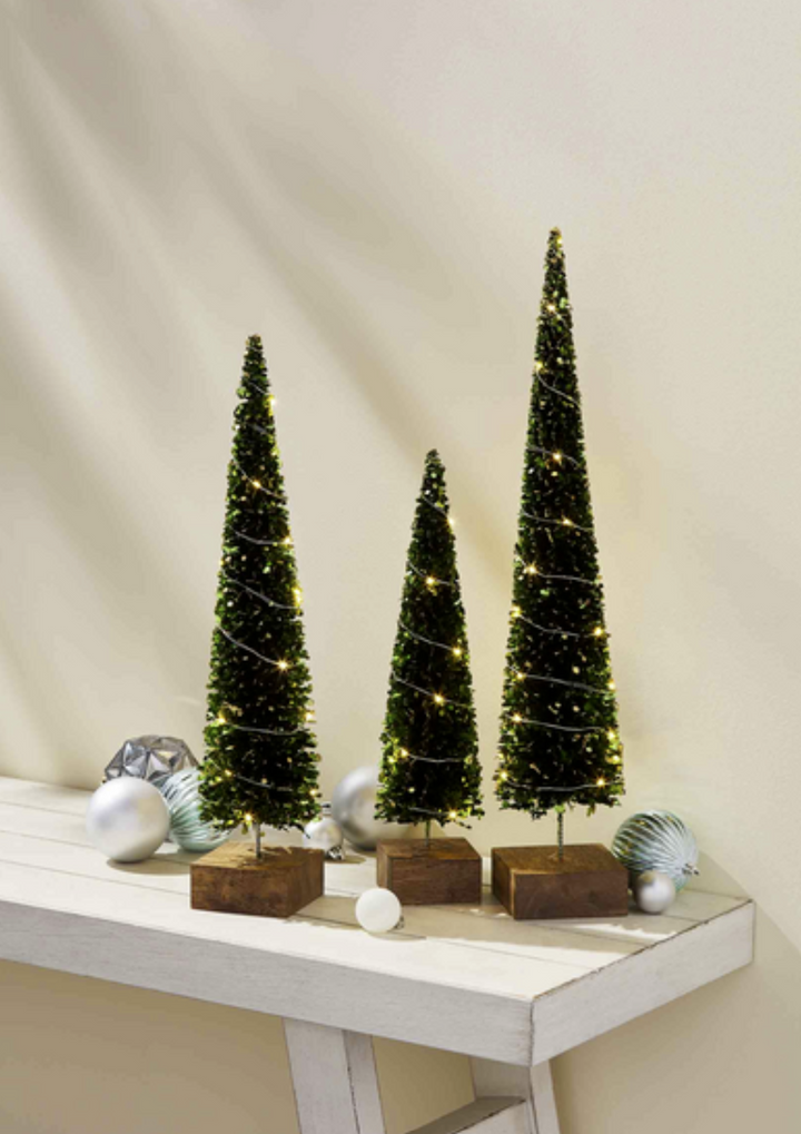 Light Up Boxwood Trees