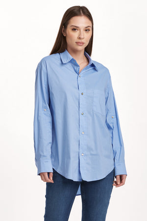 Lola Buttondown - Solid Blue