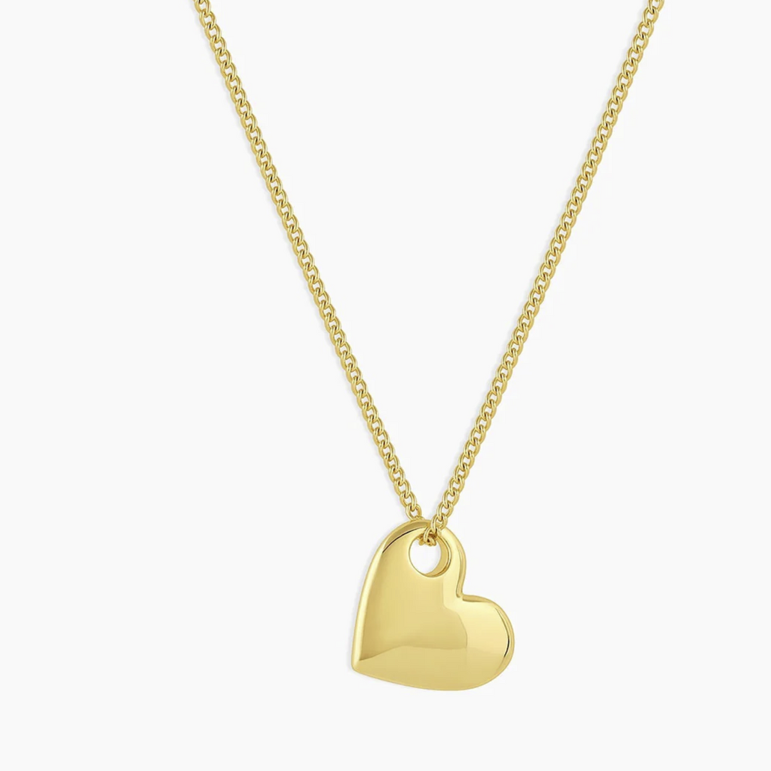 Lou Heart Pendant Necklace in Gold