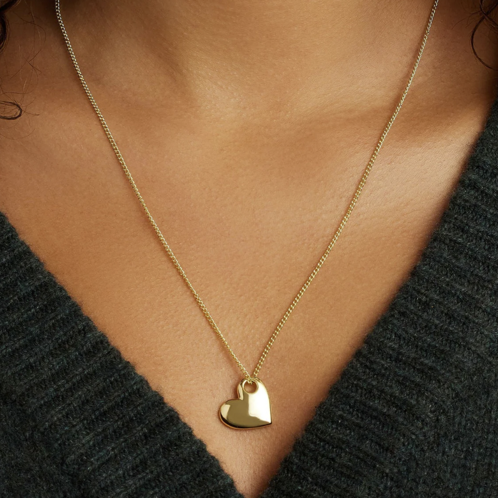 Lou Heart Pendant Necklace in Gold