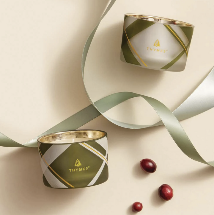 Thymes - Frasier Fir Frosted Plaid Candle Set