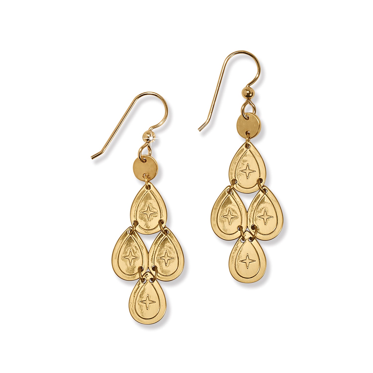 Palm Canyon Small Teardrop French Wire Earrings (Gold)
