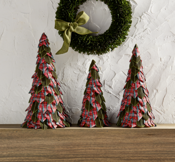 Holiday Tartan Ribbon Trees