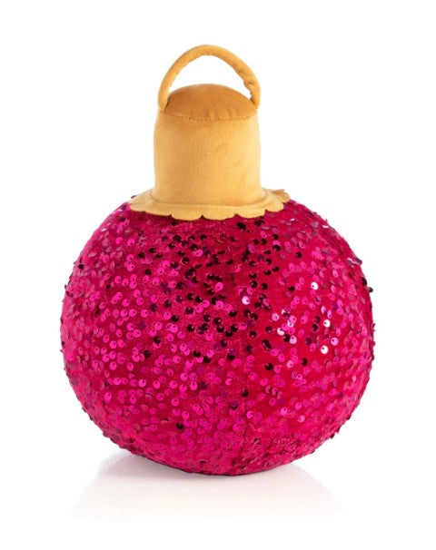 Merry Bauble Sequin Small Pillow Magenta