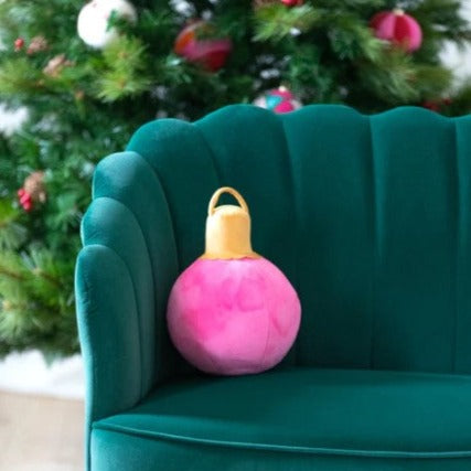 Merry Bauble Small Pillow Pink