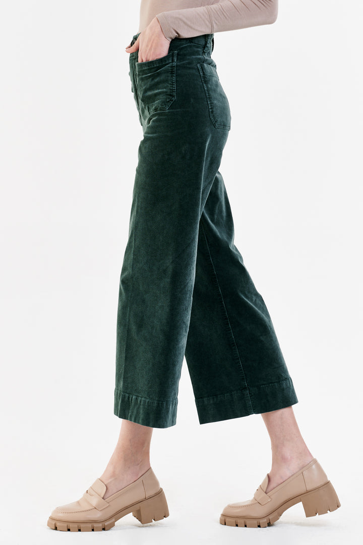 Audrey Corduroy Cropped Pant Pine