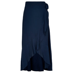 Navy Maxi Wrap Skirt