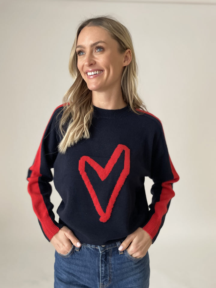 Lottie Striped Heart Sweater