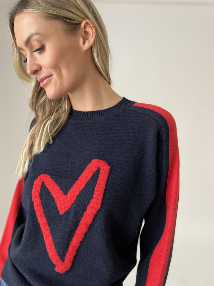 Lottie Striped Heart Sweater