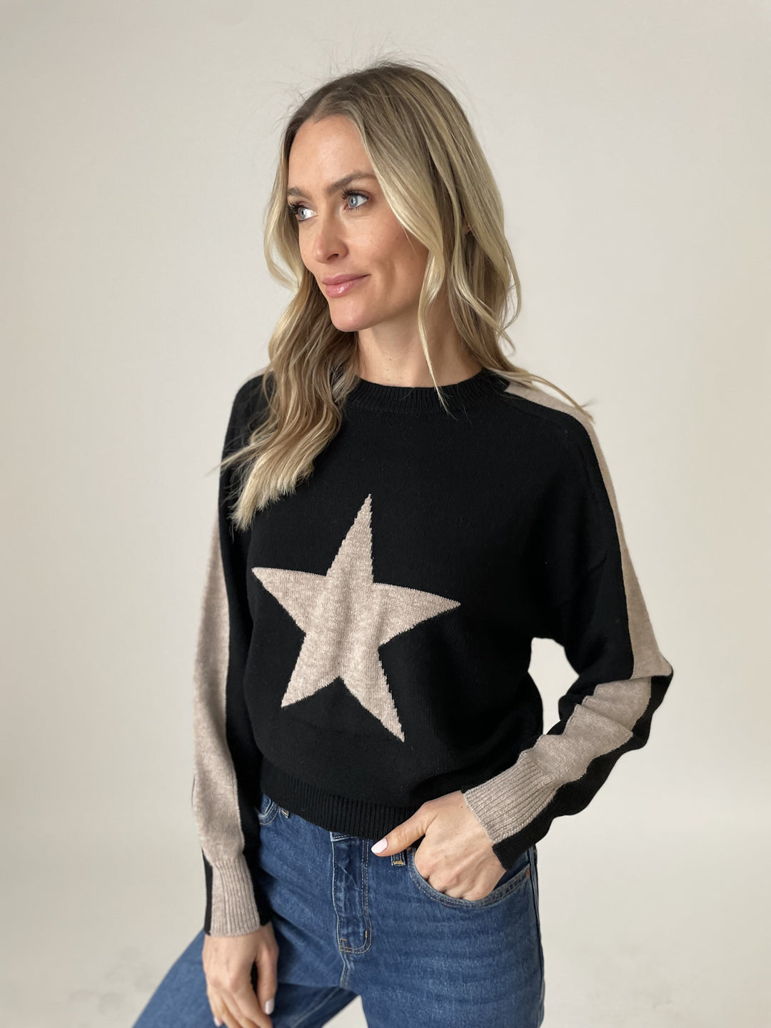 Morgan Star Stipe Crew Neck