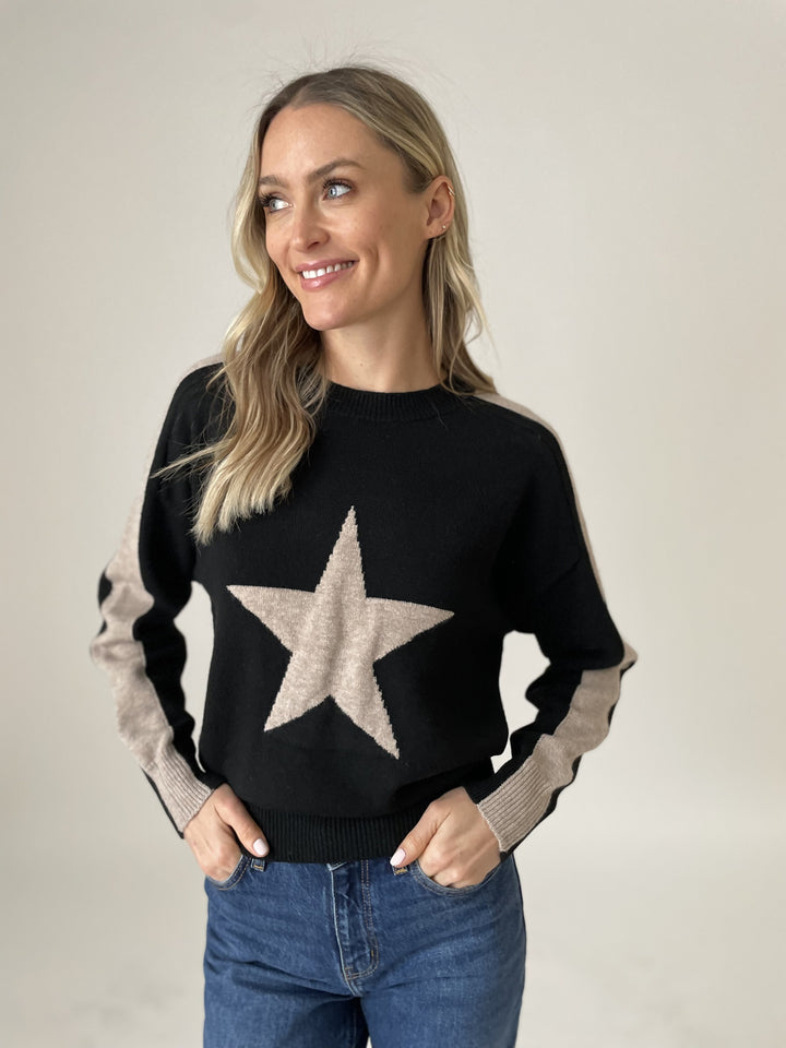 Morgan Star Stipe Crew Neck