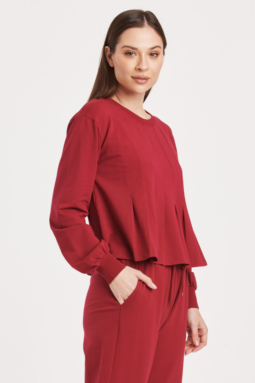 Dove Pleated Peplum Top