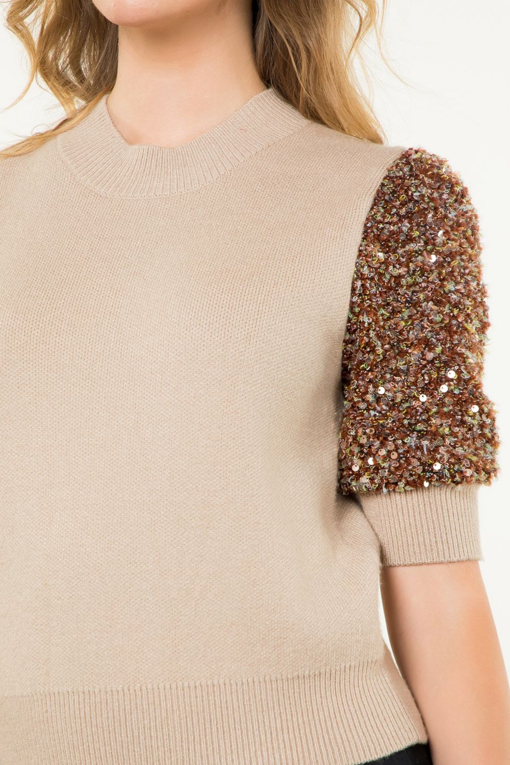 Micah Sequin Sleeve Top