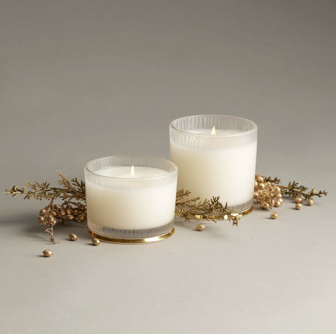 Thymes - Frasier Fir Frosted Wood Grain Candle