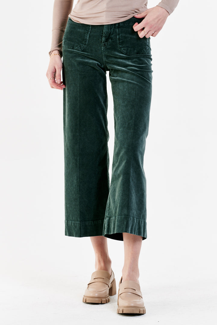 Audrey Corduroy Cropped Pant Pine